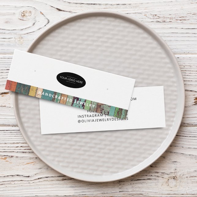 Tarjeta de presentación para aretes Chic Add Your  (Chic Add Your Logo Earring Display Card)