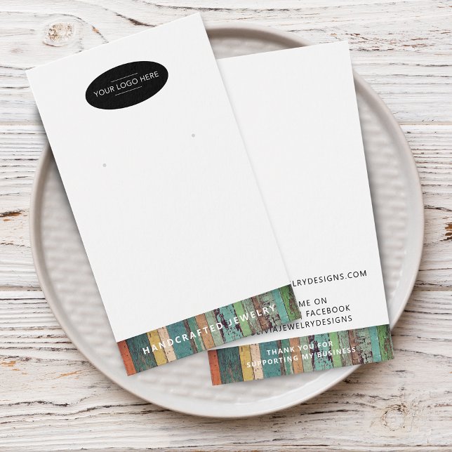 Tarjeta de presentación para aretes Chic Add Your  (Chic Add Your Logo Earring Display Card)