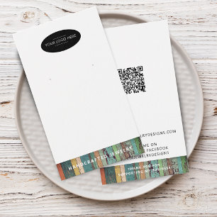 Tarjeta de presentación para aretes con código QR 