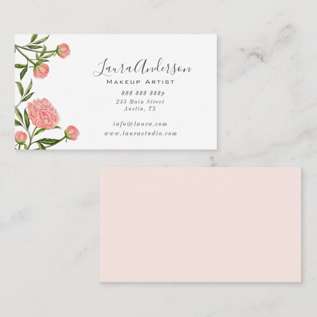 Tarjeta de presentación para artista de maquillaje (Anverso / Reverso)