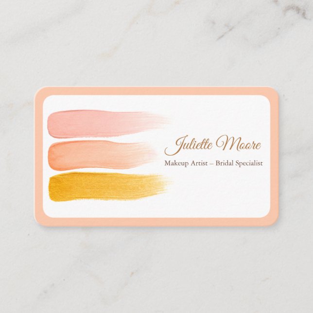 Tarjeta de presentación para artistas de maquillaj (Anverso)