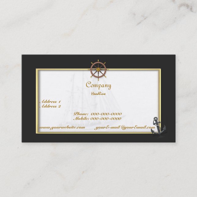 Tarjeta de presentación para barcos (Anverso)