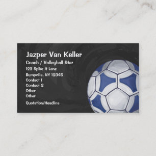 Tarjeta de presentación para bolas de fútbol azul 