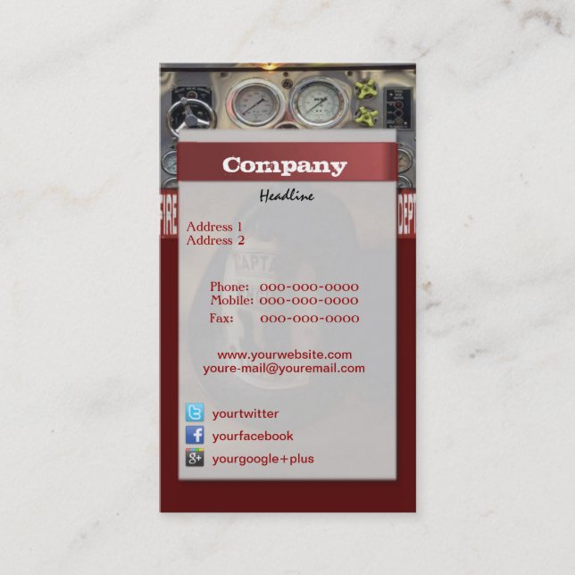 Tarjeta de presentación para bomberos (Anverso)