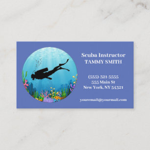 Tarjeta de presentación para buceo Scuba