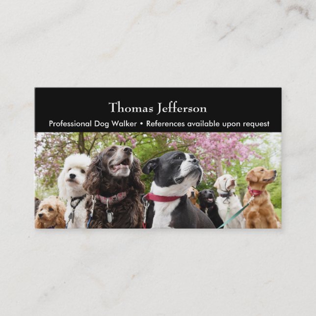 Tarjeta de presentación para caminantes de perro (Anverso)
