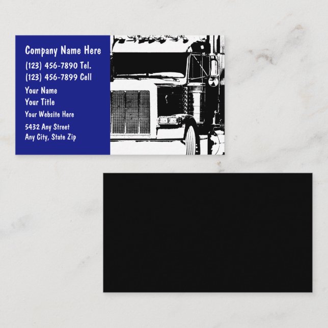 Tarjeta de presentación para camiones (Anverso / Reverso)