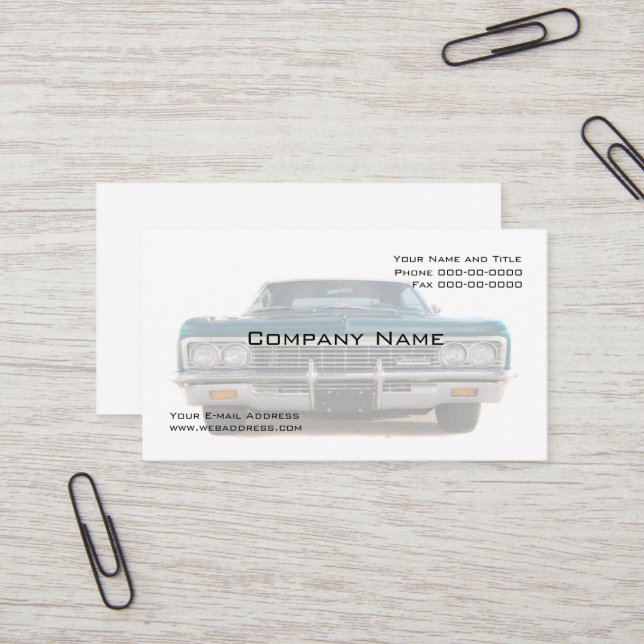 Tarjeta de presentación para coleccionista de coch (Anverso/Reverso In Situ)