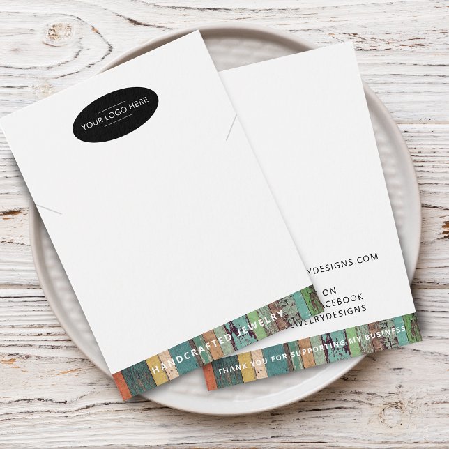 Tarjeta de presentación para collar Chic Add Your  (Chic Add Your Logo Necklace Display Card)