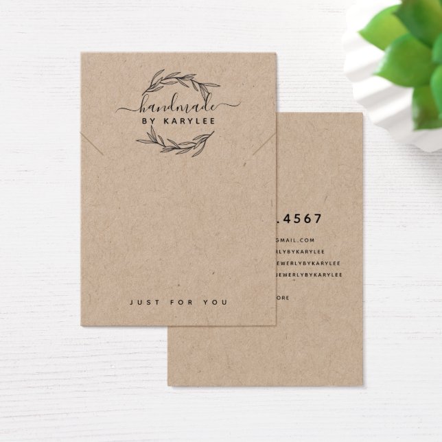 Tarjeta de presentación para collar de hoja de lau (Escritorio)