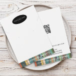 Tarjeta de presentación para collar y pendientes c<br><div class="desc">Agregue el logotipo de su negocio y el código QR a este soporte para collares y pendientes elegante,  chic y moderno con dos listones impresos y agujeros "marcadores",  estos no están precortados.</div>