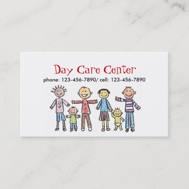 Tarjeta de presentación para cuidado de niños (Anverso)