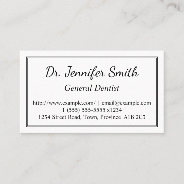 Tarjeta de presentación para dentistas generales l (Anverso)