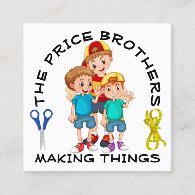 Tarjeta de presentación para diseñadores de niños (Anverso)