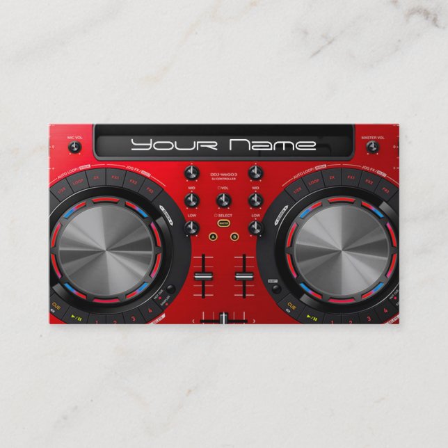 Tarjeta de presentación para DJ (Anverso)