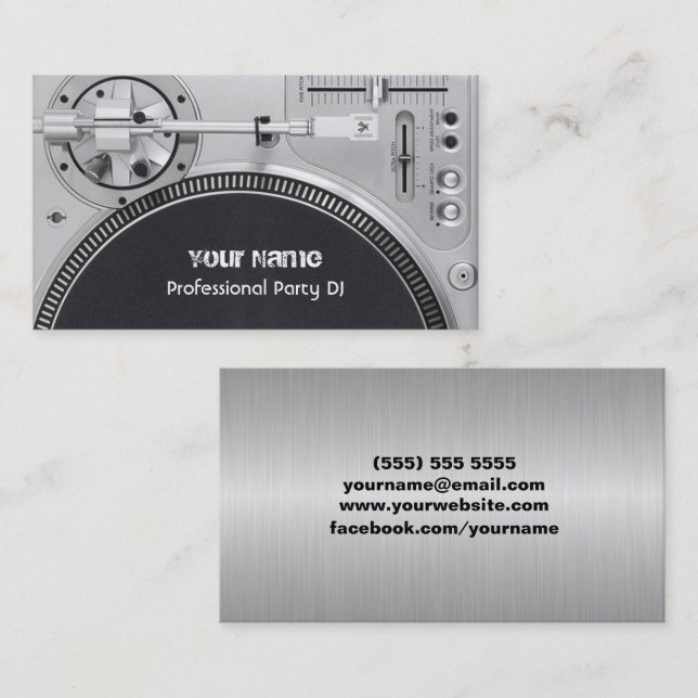 Tarjeta de presentación para DJ (Anverso / Reverso)