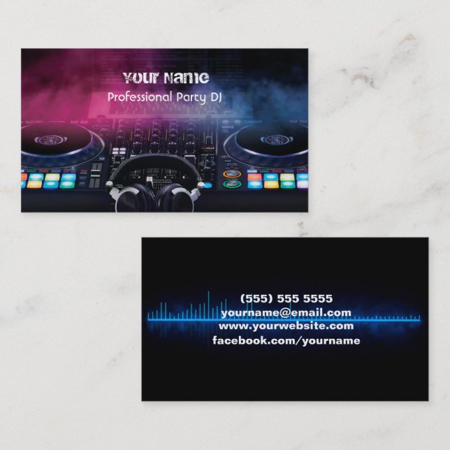 Tarjeta de presentación para DJ (Anverso / Reverso)