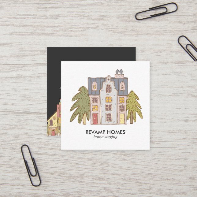 Tarjeta de presentación para el hogar dibujada a m (Anverso/Reverso In Situ)