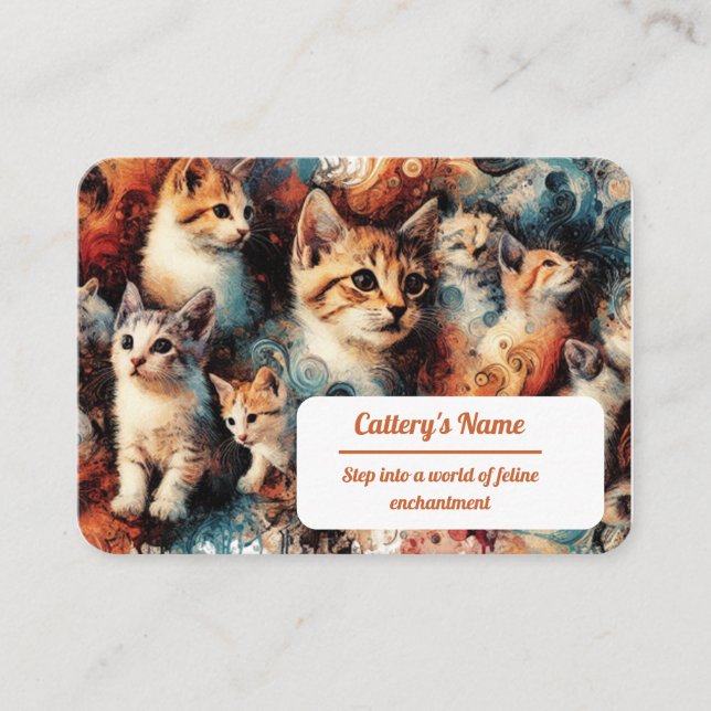 Tarjeta de presentación para el patrón de gato de  (Anverso)