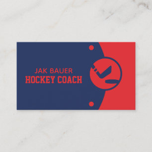 Tarjeta de presentación para entrenador de hockey