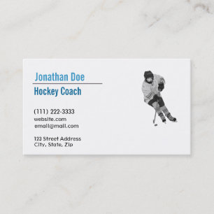 Tarjeta de presentación para entrenador de hockey