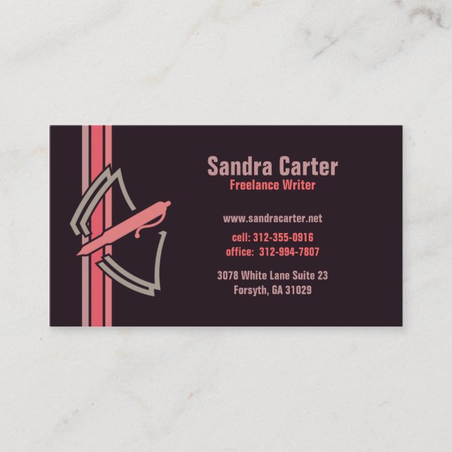 Tarjeta de presentación para escritor independient (Anverso)