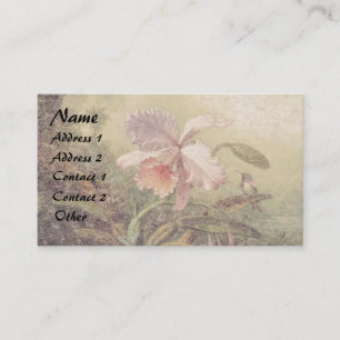 Tarjeta de presentación para flores de orquídea de