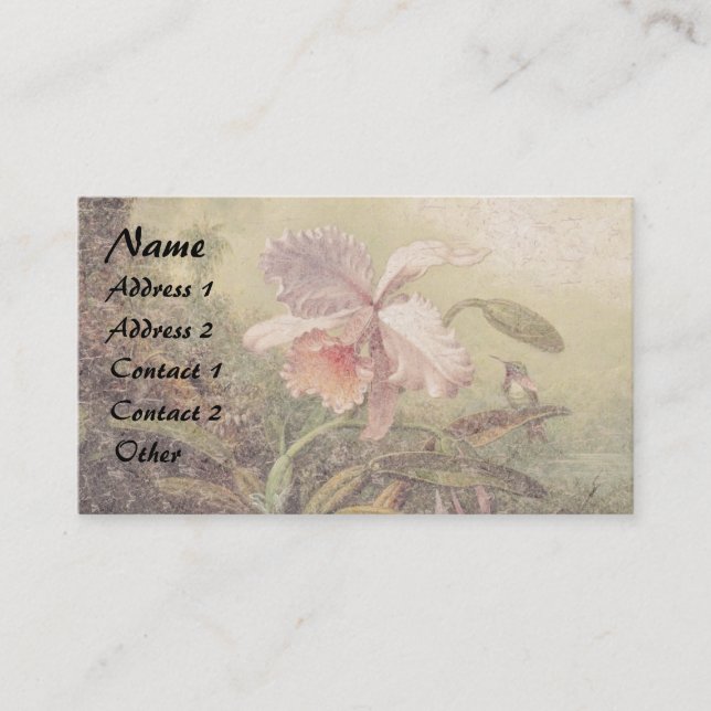Tarjeta de presentación para flores de orquídea de (Anverso)