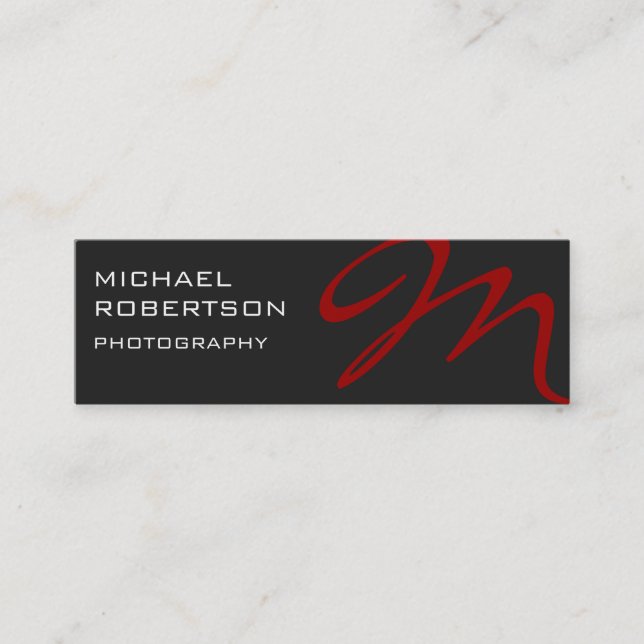 Tarjeta de presentación para fotógrafo de monogram (Anverso)