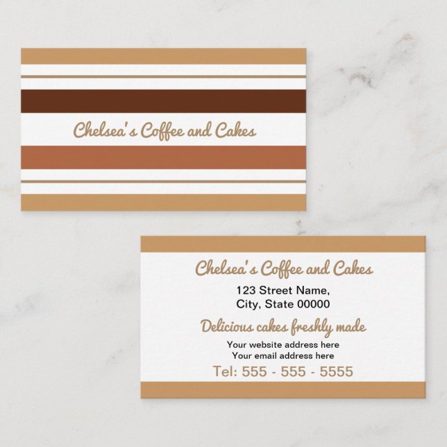 Tarjeta de presentación para franjas de café y cho (Anverso / Reverso)