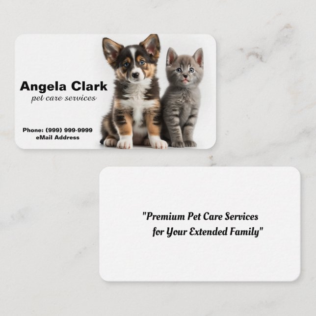 Tarjeta de presentación para gatos o perros o Masc (Anverso / Reverso)