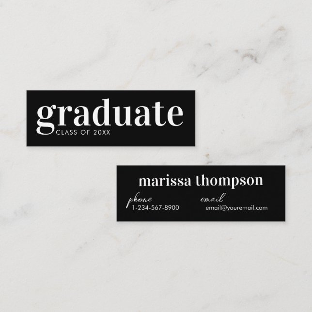 Tarjeta de presentación para graduados de Invitaci (Anverso / Reverso)