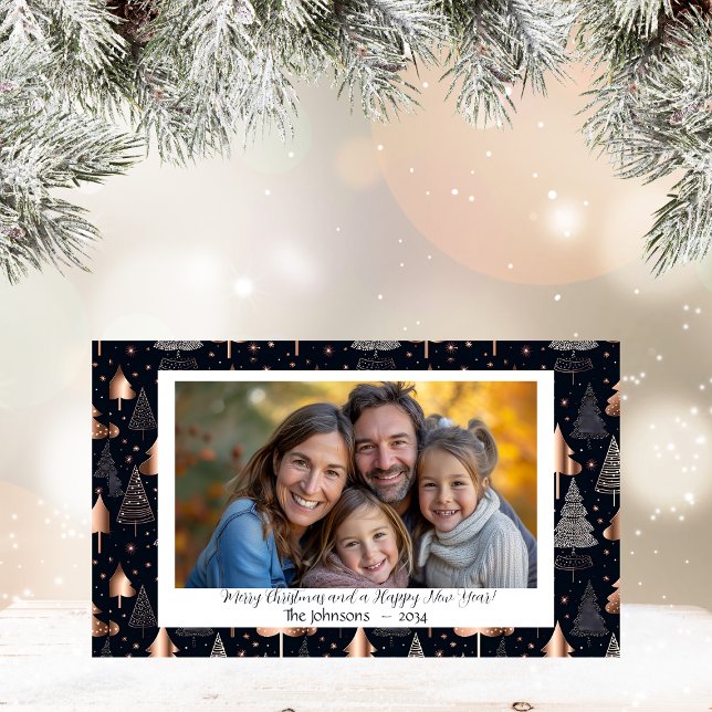 Tarjeta de presentación para imanes Classic Gold y (magnet biz card holiday family photo
)