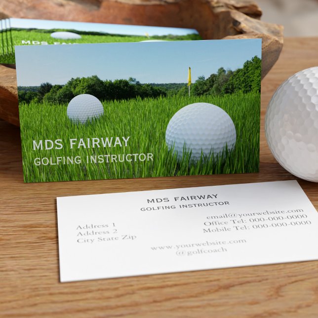 Tarjeta de presentación para instructores de golf  (Business Cards for your golf based business. Just add your details)