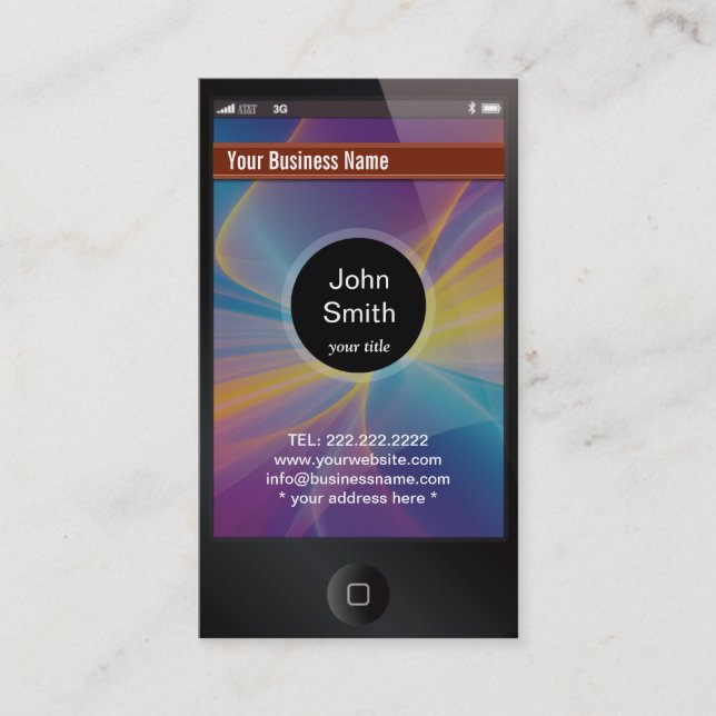Tarjeta de presentación para iPhone Aspecto a Oscu (Anverso)