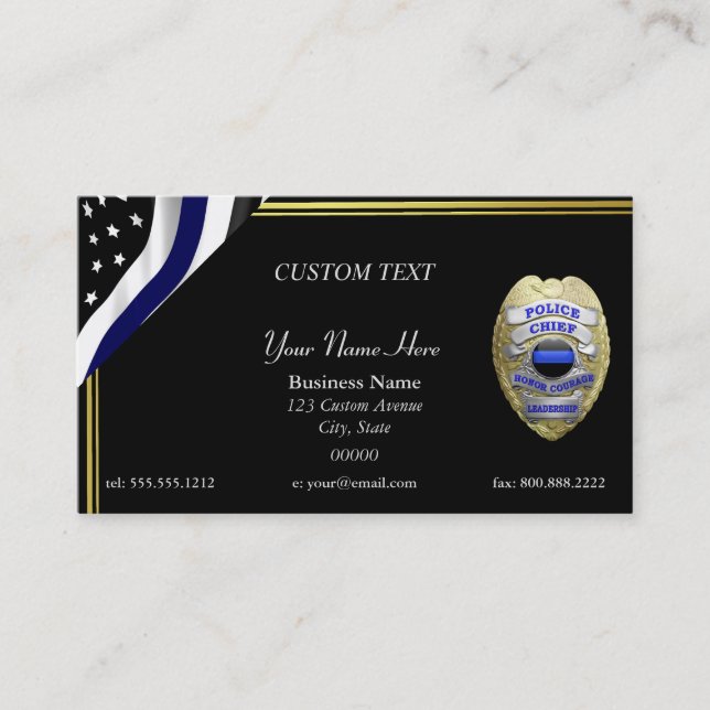 Tarjeta de presentación para jefe de la policía de (Anverso)