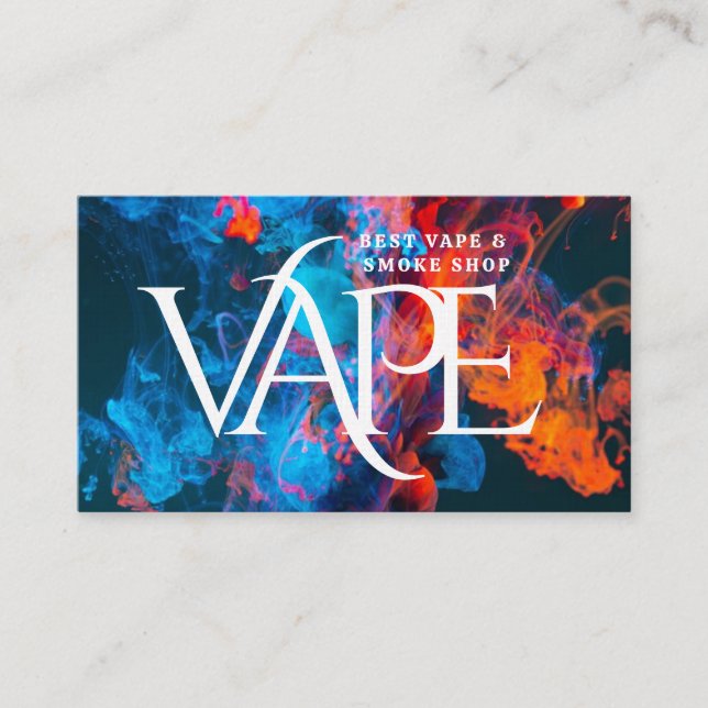 Tarjeta de presentación para la tienda de Vape con (Anverso)