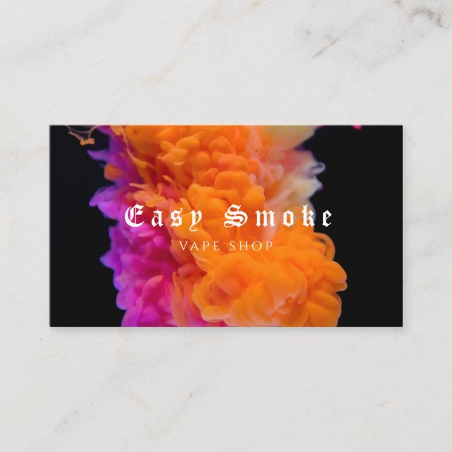 Tarjeta de presentación para la tienda de Vape con (Anverso)