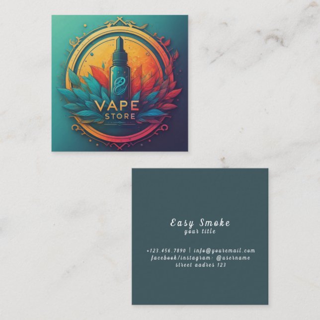 Tarjeta de presentación para la tienda de Vape con (Anverso / Reverso)