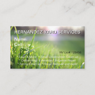 Tarjeta de presentación para mantenimiento y limpi