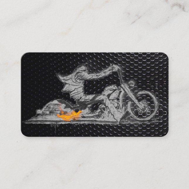 Tarjeta de presentación para motocicletas en negro (Anverso)
