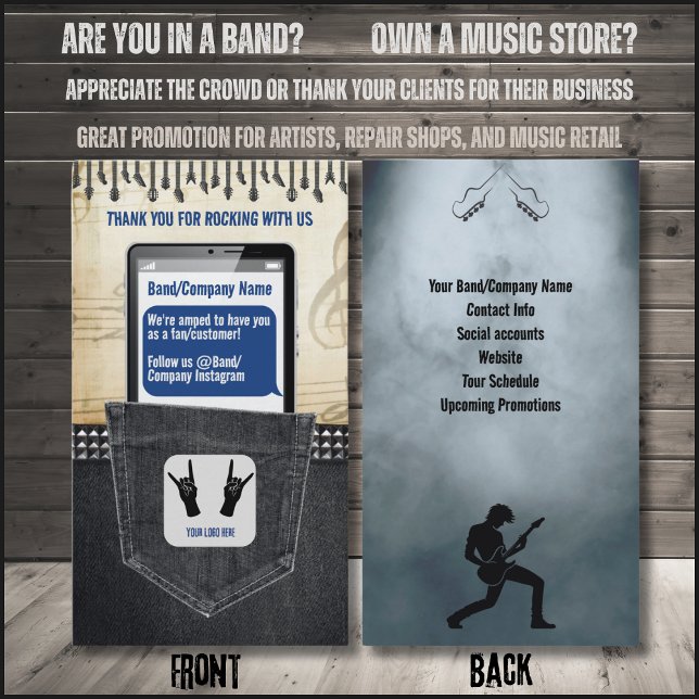 Tarjeta de presentación para músicos de rock y Rol (Rock & Roll Appreciation & Thank You Card)