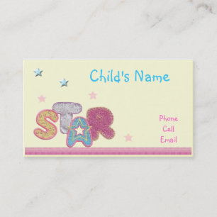 Tarjeta de Presentación para Niños con Estrellas