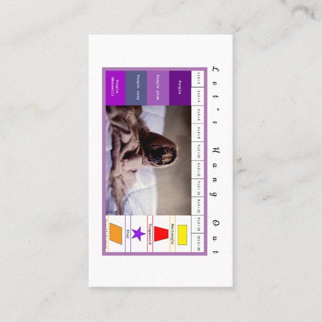 Tarjeta de presentación para niños: dejemos escapa (Anverso)