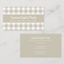 Tarjeta de presentación para panadería de color be