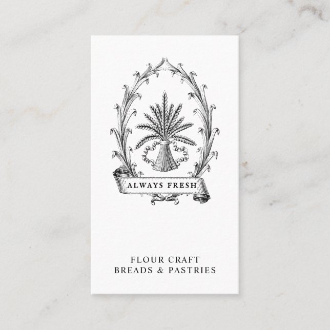 Tarjeta de presentación para panadería de pan de g (Anverso)