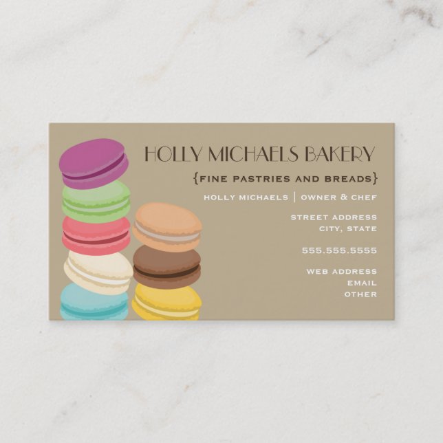 Tarjeta de presentación para panadería fina - Ocho (Anverso)