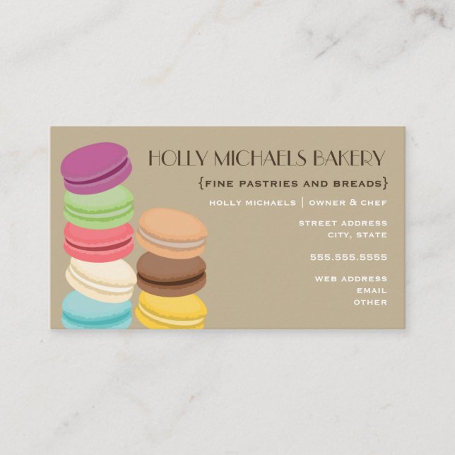 Tarjeta de presentación para panadería fina - Ocho (Anverso)