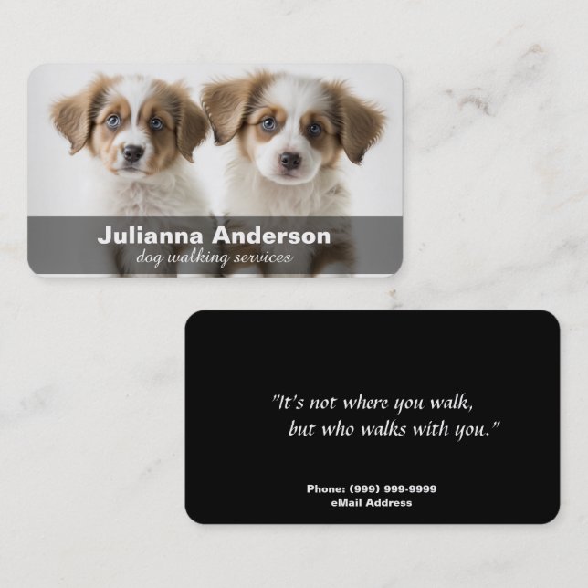 Tarjeta de presentación para paseos de perros / se (Anverso / Reverso)