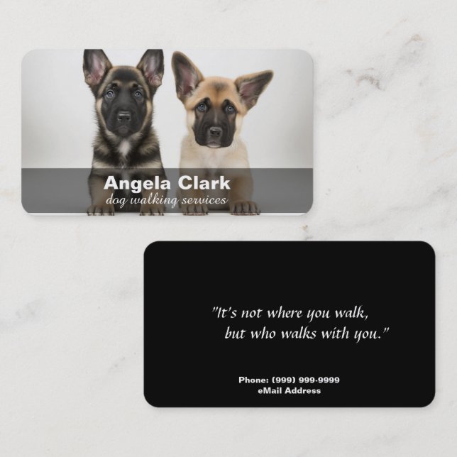 Tarjeta de presentación para paseos de perros / se (Anverso / Reverso)